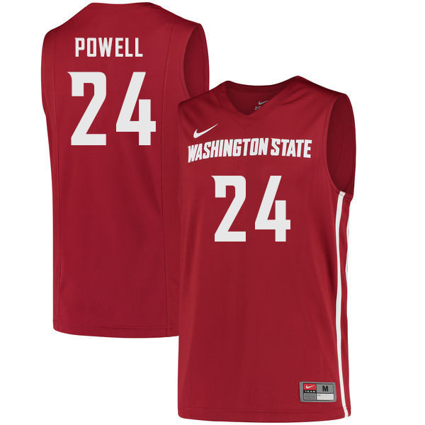 Men #24 Justin Powell Washington State Cougars College Basketball Jerseys Sale-Crimson